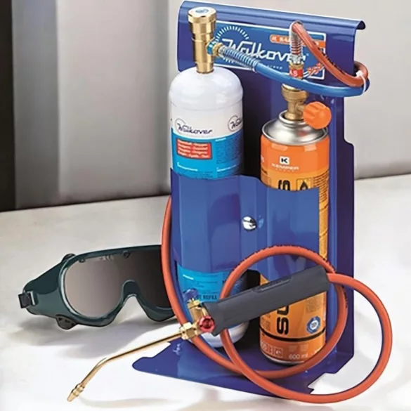 Autogén hegesztőkészlet, Kemper 555D, 600 ml, hordozható, 0,5 mm fúvóka + 0,65 mm tartalék fúvóka, 2 m tömlő, oxigén és Supergas patron