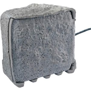 Kültéri elosztódoboz, Strend Pro, 3 m kábel, szürke, 4 aljzat, IP44, kültéri, kőutánzat, sötétedésérzékelő, önzáró fedél, 16 A