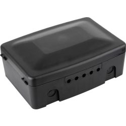   Hosszabbító védőburkolat, Strend Pro, fekete, biztonsági, IP54, beltéri és kültéri használatra, zárómechanizmussal, gumitömítéssel, gyerekbiztos