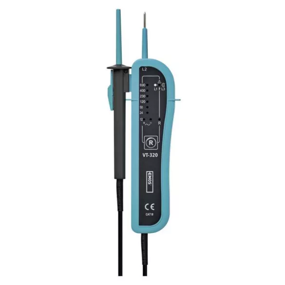 Feszültségmérő, Emos, VT-320, 12–690 V, 0–60 Hz, AC/DC, LED-jelzéssel, folytonosságmérés, fázis- és polaritásvizsgálat