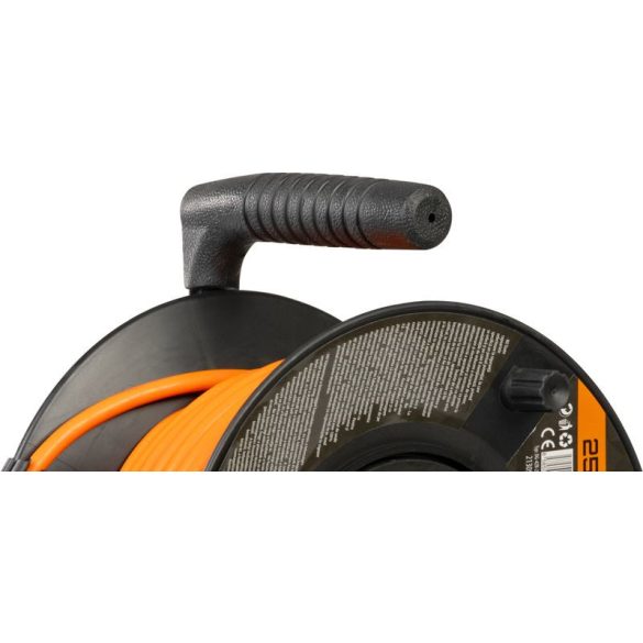 Kábeldob, Strend Pro DG-FB04, 25 m, narancssárga, 4 aljzat, 230 V, 1,5 mm2, maximum 3680 W