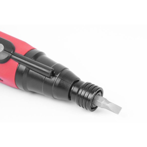 Akkumulátoros csavarhúzó, Strend Pro NPT-SDD3.6V, piros/fekete, 10 Nm, 0-280 fordulat/perc, 3,6 V Li-Ion, USB töltés, bitkészlet