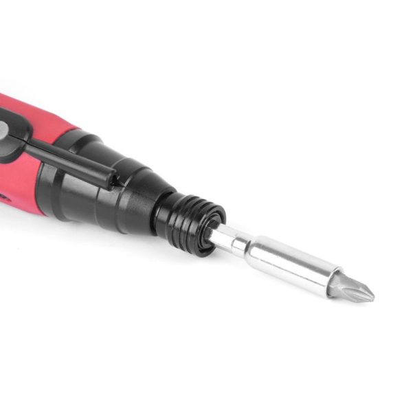 Akkumulátoros csavarhúzó, Strend Pro NPT-SDD3.6V, piros/fekete, 10 Nm, 0-280 fordulat/perc, 3,6 V Li-Ion, USB töltés, bitkészlet