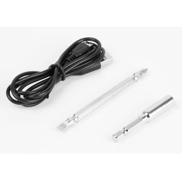 Akkumulátoros csavarhúzó, Strend Pro NPT-SDD3.6V, piros/fekete, 10 Nm, 0-280 fordulat/perc, 3,6 V Li-Ion, USB töltés, bitkészlet