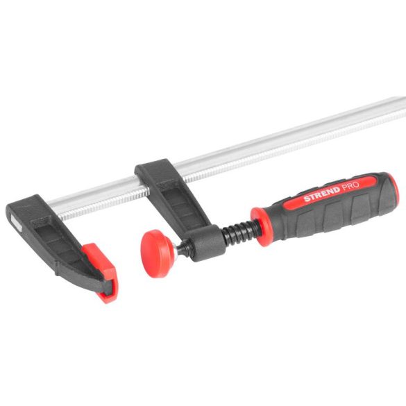 Asztalos szorító, Strend Pro Premium DT8615, fekete/piros, 200 x 50 mm, acél rúd, gumírozott markolat, rögzítéshez és befogáshoz, maximum 170 kg szorítónyomás