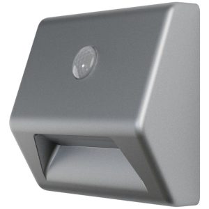 Éjszakai lámpa, Ledvance Nightlux Stair, 8,4 x 2,8 x 7,3 cm, szürke, mozgásérzékelős, fényérzékelős, beltéri/kültéri, LED, elemes (3 x AAA)