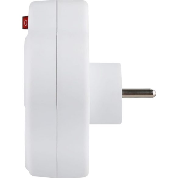 USB-s elosztó kapcsolóval, Strend Pro, 2 aljzat, fehér, 2 × 16 A, 230 V, USB-A és USB-C, kompakt kialakítás, otthoni és irodai használatra