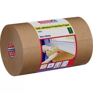 Öntapadós védőpapír, Tesa Professional, barna, 15 cm x 50 m, kraftpapír, integrált ragasztószegéllyel, többször áthelyezhető