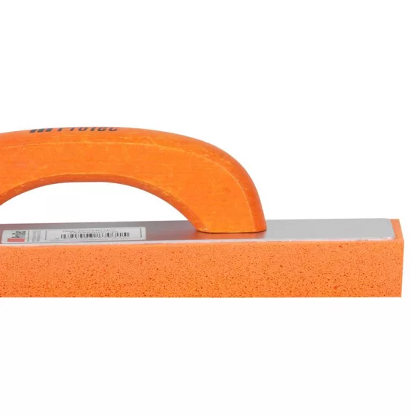 Saroksimító, ProTec 803031, narancssárga/fehér, 35 x 5 x 5 x 5 cm, tengeri szivacs betéttel, műanyag test, vakolatok és stukkó végső simításához