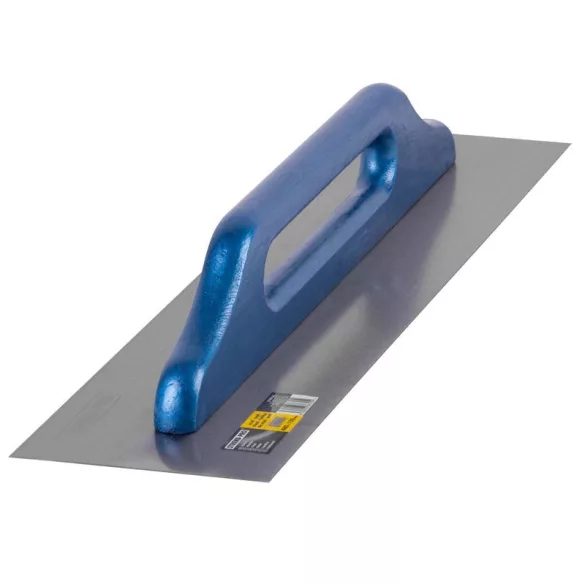 Glettvas, Strend Pro BlueLine 0812.029CS WoodHand, kék nyél, 48 x 13 cm, egyenes, acél lap, fa markolat