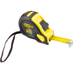   Mérőszalag, Giantop CR-G16 CE, fekete/sárga, 8 m/25 mm, acél szalag, műanyag tok