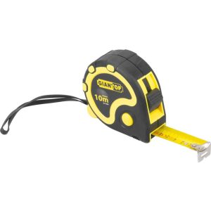 Mérőszalag, Giantop CR-G16 CE, fekete/sárga, 10 m/25 mm, acél szalag, műanyag tok