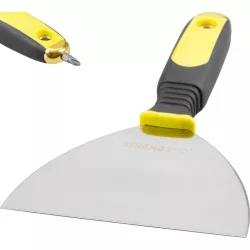   Spatula, Strend Pro S6170, sárga/fekete nyél, 15 cm, rozsdamentes acél lap, műanyag markolat, gipszkartonhoz