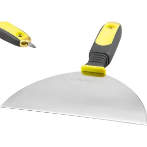 Spatula, Strend Pro S6170, sárga/fekete nyél, 20 cm, rozsdamentes acél lap, műanyag markolat, gipszkartonhoz