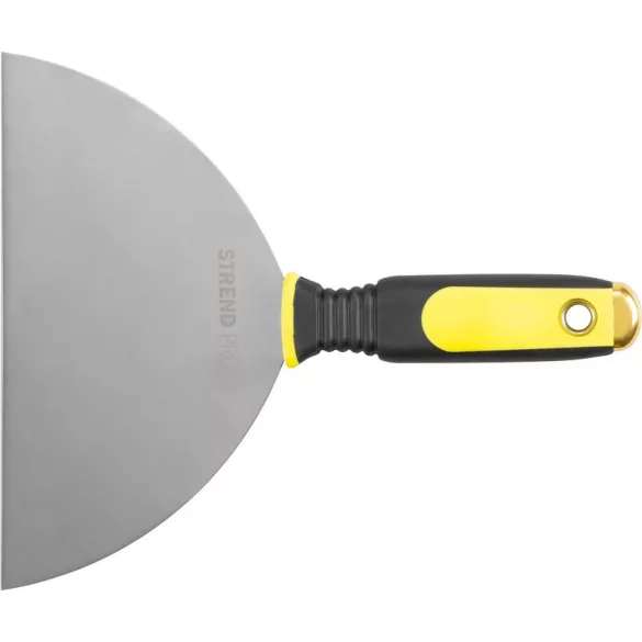 Spatula, Strend Pro S6170, sárga/fekete nyél, 20 cm, rozsdamentes acél lap, műanyag markolat, gipszkartonhoz