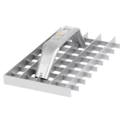   Kaparó, Strend Pro PT-253, szürke, 29 × 15 × 2,2 cm, rácsos, acél, mész-cement vakolat eltávolításához, pórusbetonhoz, polisztirolhoz