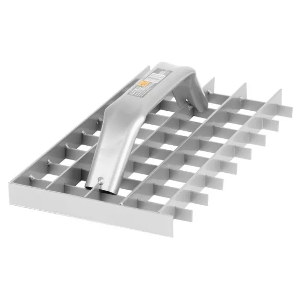 Kaparó, Strend Pro PT-253, szürke, 29 × 15 × 2,2 cm, rácsos, acél, mész-cement vakolat eltávolításához, pórusbetonhoz, polisztirolhoz