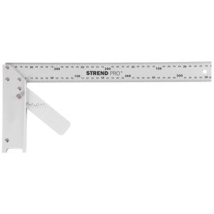 Asztalos derékszög, Strend Pro FSC-08, ezüst, 40 cm, alumínium, szögmérővel, pontos szögjelöléshez
