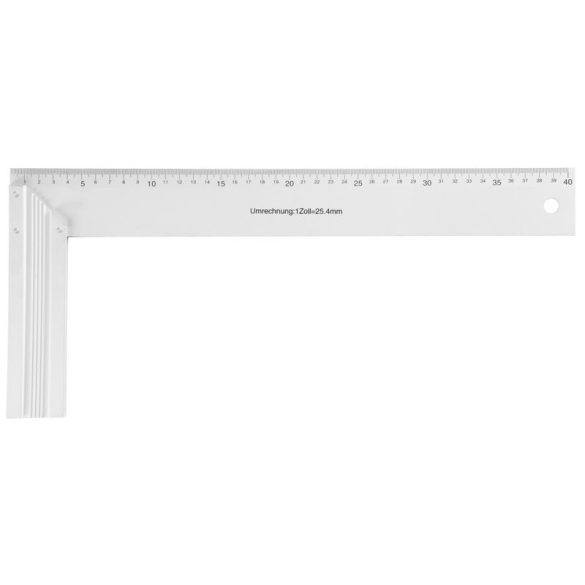 Asztalos derékszög, Strend Pro WPS-502, ezüst, 40 cm, alumínium, pontos szögjelöléshez, profi és barkács munkákhoz