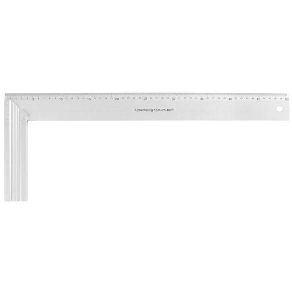 Asztalos derékszög, Strend Pro WPS-502, ezüst, 50 cm, alumínium, pontos szögjelöléshez, profi és barkács munkákhoz