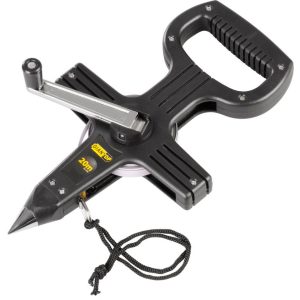 Mérőszalag, Giantop CR-J01, fekete, leszúrható, 20 m, acél szalag, műanyag tok, hajtókarral