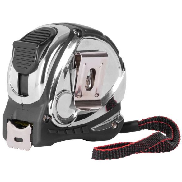 Mérőszalag, Giantop CR-G44, fekete/ezüst, 8 m/25 mm, acél szalag, műanyag tok