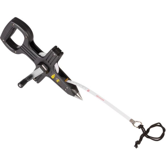 Mérőszalag, Giantop CR-J01, fekete, leszúrható, 20 m, acél szalag, műanyag tok, hajtókarral