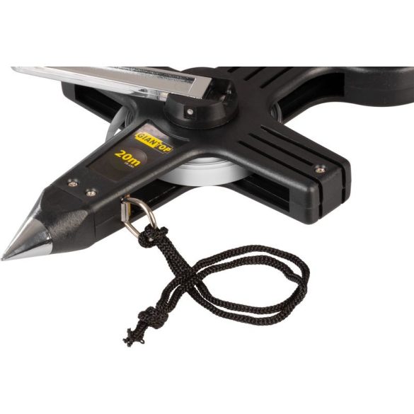 Mérőszalag, Giantop CR-J01, fekete, leszúrható, 20 m, acél szalag, műanyag tok, hajtókarral