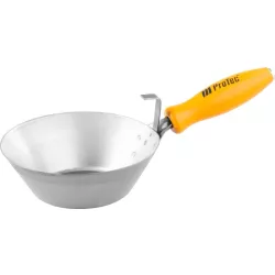   Kőműves serpenyő, ProTec Profi, ezüst, 180 mm, edzett acél fej, fa nyél, akasztófül