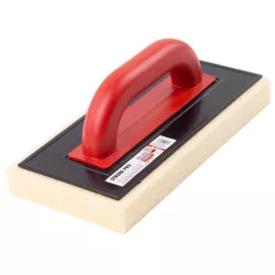   Szivacsos simító, Strend Pro Premium REDhand, fekete/piros, 28 × 14 × 3,0 cm, bézs extra tengeri szivacs, ABS műanyag, vakolat és fugázási munkákhoz (2161175)