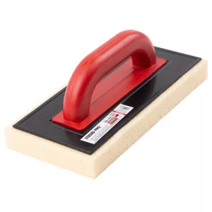 Szivacsos simító, Strend Pro Premium REDhand, fekete/piros, 28 × 14 × 3,0 cm, bézs extra tengeri szivacs, ABS műanyag, vakolat és fugázási munkákhoz (2161176)