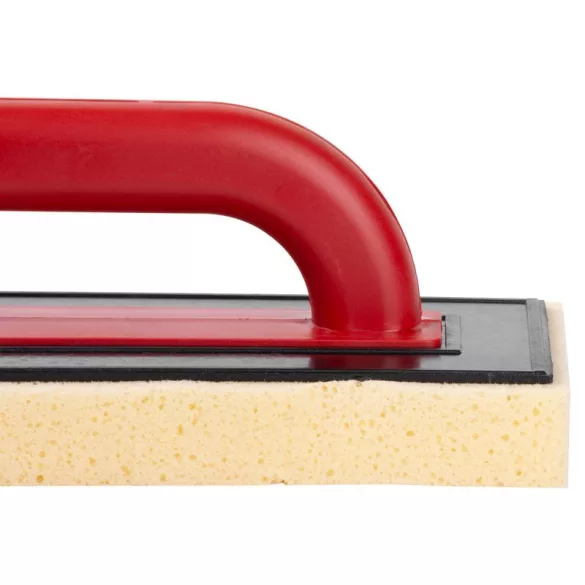 Szivacsos simító, Strend Pro Premium REDhand, fekete/piros, 28 × 14 × 3,0 cm, bézs extra tengeri szivacs, ABS műanyag, vakolat és fugázási munkákhoz (2161176)