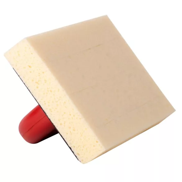 Szivacsos simító, Strend Pro Premium REDhand, fekete/piros, 28 × 14 × 3,0 cm, bézs extra tengeri szivacs, ABS műanyag, vakolat és fugázási munkákhoz (2161176)