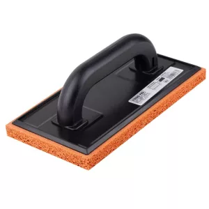 Szivacsos simító, Strend Pro BlackEdt, fekete, 25 x 13 x 1,8 cm, narancssárga finom szivacs, ABS műanyag, vakolat és fugázási munkákhoz