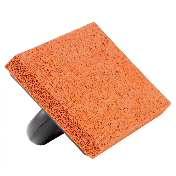 Szivacsos simító, Strend Pro BlackEdt, fekete, 25 x 13 x 1,8 cm, narancssárga finom szivacs, ABS műanyag, vakolat és fugázási munkákhoz