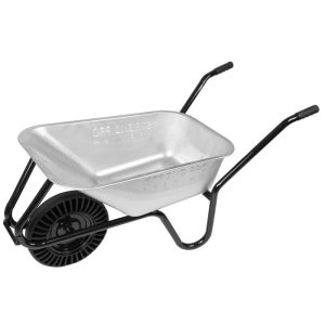 Talicska, Strend Pro Premium Fortis D-2, ezüst/fekete, 85 l, defektmentes tömör Bantam kerék, horganyzott acél puttony, 180 kg teherbírás, PVC markolat