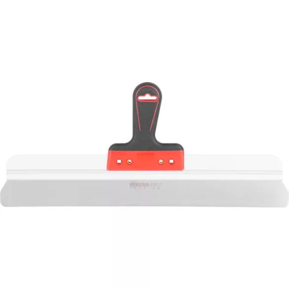 Fali spatula, Strend Pro Premium, fekete/piros fogantyú, 50 cm, rozsdamentes acél lap, gumi markolat, lekerekített élek
