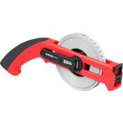   Mérőszalag, Strend Pro Premium LWP5013, piros/fekete, 50 m/13 mm, acél szalag, műanyag tok, fogantyúval, csúszóhoroggal