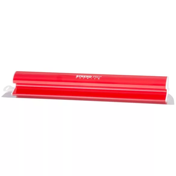 Vakolatsimító készlet, Strend Pro Premium, piros, 25–100 cm, rozsdamentes acél penge, simítótartóval, teleszkópos rúddal, hordtáskában, gletthez és gipszvakolathoz