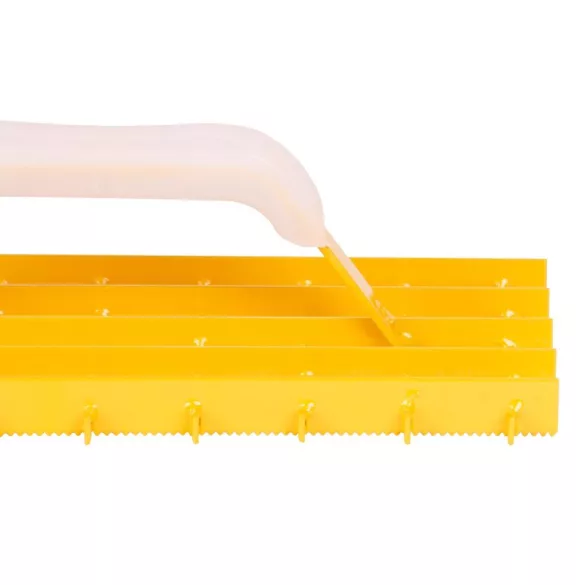 Kaparó, Strend Pro PT-254, sárga, 29 x 15 x 2,2 cm, rácsos, acél, mész-cement vakolat eltávolításához, pórusbetonhoz, polisztirolhoz
