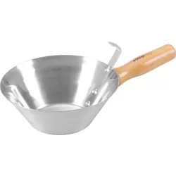   Kőműves serpenyő, Strend Pro, ezüst, 180 mm, rozsdamentes acél fej, fa nyél, akasztófül