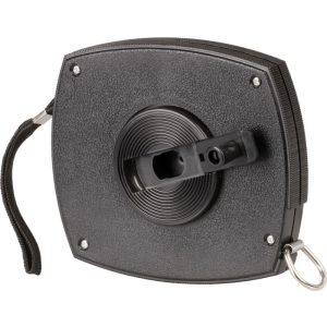 Mérőszalag, Giantop CR-001, fekete, 30 m/10 mm, acél szalag, fém rögzítőhurok, műanyag tok, tekercselő fogantyú