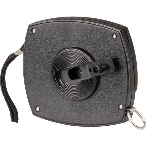 Mérőszalag, Giantop CR-001, fekete, 30 m/10 mm, acél szalag, fém rögzítőhurok, műanyag tok, tekercselő fogantyú
