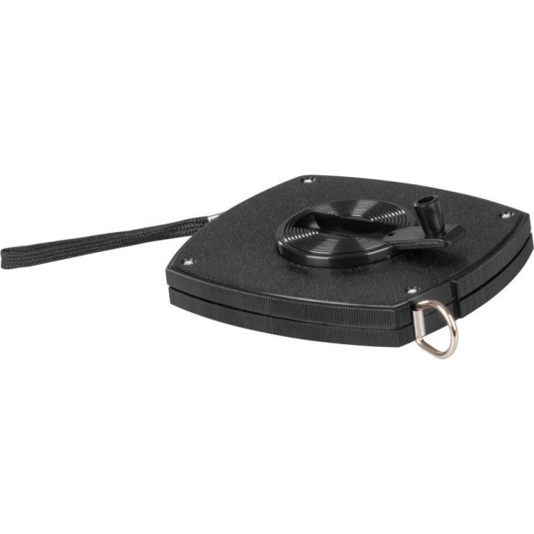 Mérőszalag, Giantop CR-001, fekete, 30 m/10 mm, acél szalag, fém rögzítőhurok, műanyag tok, tekercselő fogantyú