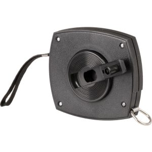 Mérőszalag, Giantop CR-001, fekete, 20 m/10 mm, acél szalag, fém rögzítőhurok, műanyag tok, tekercselő fogantyú