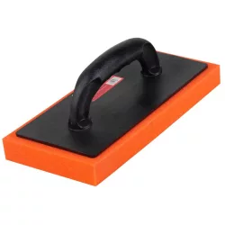   Szivacsos simító, Strend Pro Premium Bravo, fekete, 27 × 13 x 3,0 cm, narancssárga puha hidroszivacs, vakolat és fugázási munkákhoz