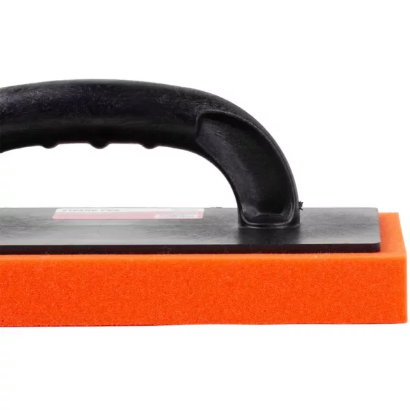 Szivacsos simító, Strend Pro Premium Bravo, fekete, 27 × 13 x 3,0 cm, narancssárga puha hidroszivacs, vakolat és fugázási munkákhoz
