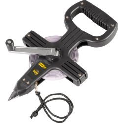   Mérőszalag, Giantop CR-J01, fekete, leszúrható, 50 m, acél szalag, műanyag tok, hajtókarral