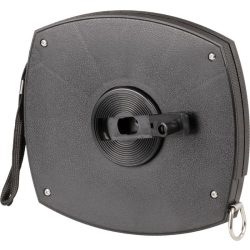   Mérőszalag, Giantop CR-001, fekete, 50 m/10 mm, acél szalag, fém rögzítőhurok, műanyag tok, tekercselő fogantyú