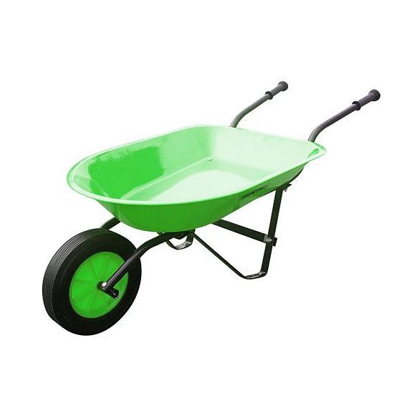 Gyerek talicska, Strend Pro Carriola, zöld, 20 l, 88 x 41 x 37 cm, gumírozott kerék, acél puttony, PVC markolat